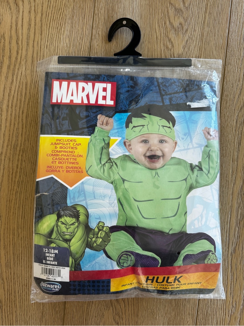 Marvel infant baby 12-18 month Hulk Costume - Green and Purple